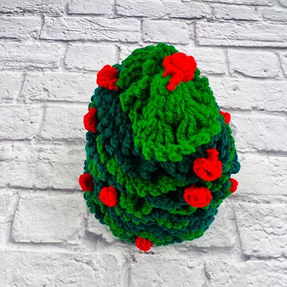 Vintage Handmade Crochet Christmas Tree Tabletop Holiday Decor 11"x8" - Picture 4 of 8